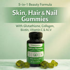 Vitorganix VitGlow Gummies bottle with gummies on a light green background