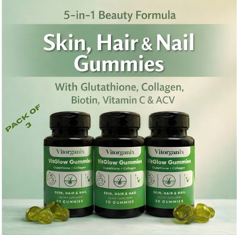 VitGlow - Pack of 3 - Skin, Hair & Nail Gummies