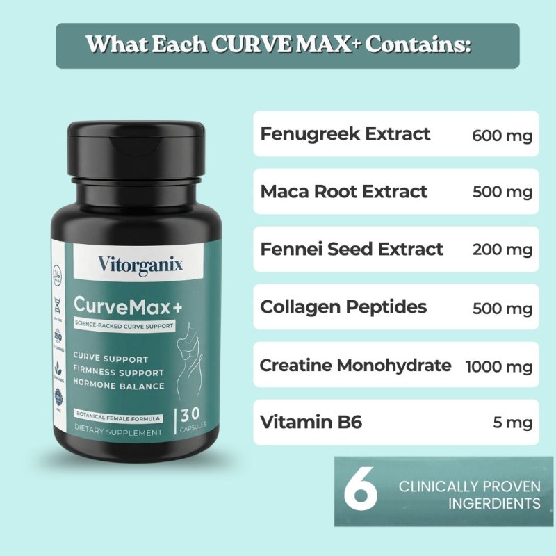 CurveMax+ Female Curves Support Formula (30 Capsules) - Vitorganix