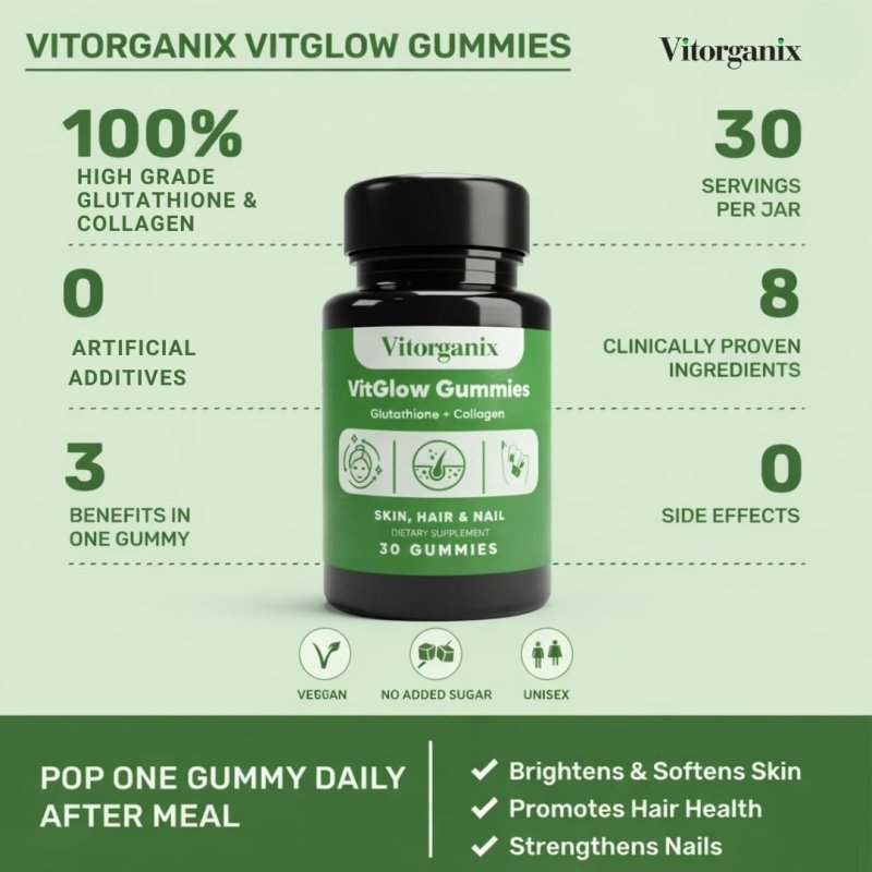 VitGlow Gummies - Dermatologist-Endorsed Skin, Hair & Nail Support
